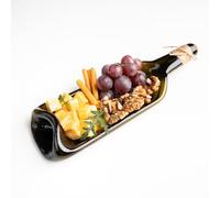 Melted Wine Bottle Serving Boards; Decorative Rectangle Serving Trays for Home Decor; Small Cheese Platter Serving Board; Unique Cheese and Cracker Tray for Dinner Party
