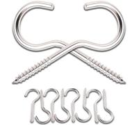 Melteine 10 Pcs Eye Hooks Screw, 36mm Eyelet Screw Hooks, Large Heavy Duty Cup Hook Screw, Rust and Corrosion Resistant, Hook Plain Ceiling Cup for Hanging Lights Eye