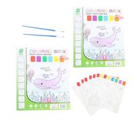 Melteine 2 Pcs Paint with Water Books, Water Colouring Book, Watercolor Painting Paper, Watercolor Painting Sets for Kids Ages 3-5, 4-8, Easter Crafts Gifts (Oceans)