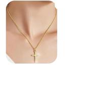 Melteine Cross necklace for women, 14k gold plated, stainless steel cross necklace, for men women, dainty small cross pendant, choker, faith jewellery, religious minimalist gifts