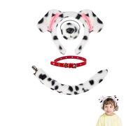 Melteine Dalmatian Costume, Include Dog Ear Headband Nose Neck Strap and Tail, Cute Animals Cosplay Costume Sets Kids, for Carnival, World Book Day, Cosplay