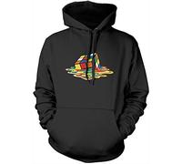 Melting 80's Puzzle Cube Art Unisex Hoodie - Black Medium
