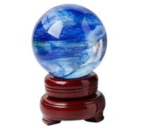 Melting Blue Crystal Ball Polished Sphere Ball for, Home Decorative Balls Accessories Modern Interior Design,60mm