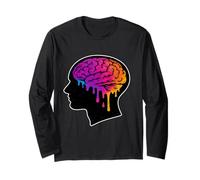 Melting Brain Vaporwave Brainrot Psychedelic Art Long Sleeve T-Shirt