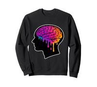 Melting Brain Vaporwave Brainrot Psychedelic Art Sweatshirt