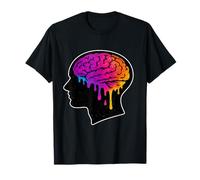 Melting Brain Vaporwave Brainrot Psychedelic Art T-Shirt