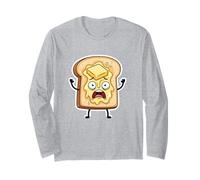 Melting Butter Toast Funny Breakfast Panic Cartoon Long Sleeve T-Shirt