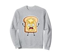 Melting Butter Toast Funny Breakfast Panic Cartoon Sweatshirt