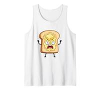 Melting Butter Toast Funny Breakfast Panic Cartoon Tank Top