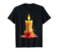 Melting Candle with Red and Yellow Wax Splashes T-Shirt