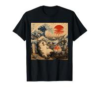 Melting Cat Summer Heat Funny Japanese Style Sweaty Kitten T-Shirt