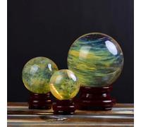 Melting Crystal Ball, Citrine with Stand,Yellow Quartz Sphere,Fortune Telling,Home Office FengShui Decoration,Ornaments,150mm/5.9in Gemstone Stone