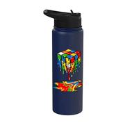 Melting Cube Speed Cubing Drip Ice Cream Dripping Puzzle Stainless Steel Insulated Water Bottle