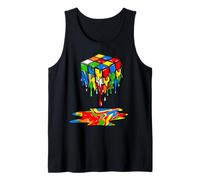 Melting Cube Speed Cubing Drip Ice Cream Dripping Puzzle Tank Top