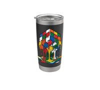 Melting Cube Speed Cubing Puzzle Funny Competitive Vintage Stainless Steel Insulated Tumbler