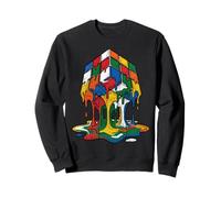 Melting Cube Speed Cubing Puzzle Funny Competitive Vintage Sweatshirt