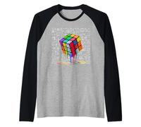 Melting Cube Speed Cubing Tee Vintage Puzzle Youth Math Boys Raglan Baseball Tee