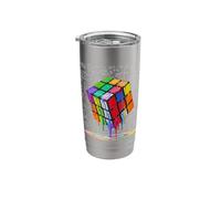 Melting Cube Speed Cubing Tee Vintage Puzzle Youth Math Boys Stainless Steel Insulated Tumbler