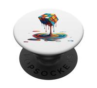 Melting Cube Speed Cubing Vintage Puzzle Youth & Math Lovers PopSockets Adhesive PopGrip
