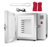 Melting Furnace 1500W, Compact Tabletop Kiln for Metal Casting, Includes Crucible Tongs & Heat Resistant Gloves, 6x6x8 Inch Chamber for Jewelry Making & DIY Foundry Work