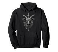 Melting Goat Baphomet Dripping Tattoo Gothic Artwork Graphic Pullover Hoodie