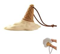 Melting Ice Cream Cone Door Stopper, Cute Silicone Floor Wedge with Suction Cup, Decorative Anti Collision Doorstop Wall Protector for Home Apartment Dorm (Khaki)