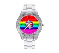Melting Lips with Tongue Gay Pride Flag Men's Watch Casual Business Wristwatch Analog Quartz Watches Dress Watch