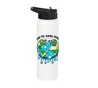 Melting Planet: Time to Cool Down Global Warming Stainless Steel Insulated Water Bottle