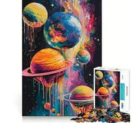 Melting Planets 1000 Pieces Jigsaws Adults Puzzles Mind Exercise Pastime Game Family Play Thoughtful Gift (38x26cm)