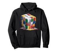 Melting Puzzle Cube Retro Speed Cubing 80's Funny Graphic Pullover Hoodie