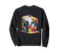Melting Puzzle Cube Retro Speed Cubing 80's Funny Graphic Sweatshirt