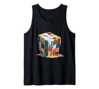 Melting Puzzle Cube Retro Speed Cubing 80's Funny Graphic Tank Top