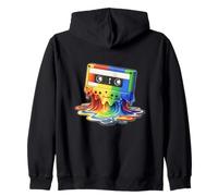 Melting Rainbow Cassette Retro Mixtape Zip Hoodie