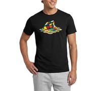 Melting Rubik's Magic Cube Men's T-Shirt Black