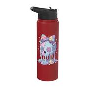 Melting Skull Pastel Goth Cute Aesthetic Stainless Steel Insulated Water Bottle