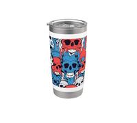 Melting Skulls Pattern Abstract Skeleton Chaos Skull Stainless Steel Insulated Tumbler