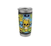 Melting Skulls Pattern Abstract Skeleton Chaos Skull Stainless Steel Insulated Tumbler