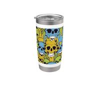 Melting Skulls Pattern Abstract Skeleton Chaos Skull Stainless Steel Insulated Tumbler