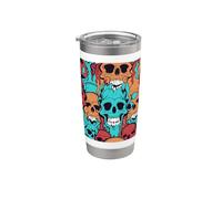 Melting Skulls Pattern Abstract Skeleton Chaos Skull Stainless Steel Insulated Tumbler