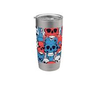 Melting Skulls Pattern Abstract Skeleton Chaos Skull Stainless Steel Insulated Tumbler