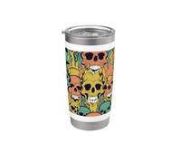 Melting Skulls Pattern Abstract Skeleton Chaos Skull Stainless Steel Insulated Tumbler