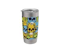 Melting Skulls Pattern Abstract Skeleton Chaos Skull Stainless Steel Insulated Tumbler