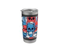 Melting Skulls Pattern Abstract Skeleton Chaos Skull Stainless Steel Insulated Tumbler