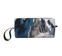 Melting Snow Mountain Printing Makeup Bag for Women Girl Portable Travel Cosmetic Bag Makeup Pouch Organizer with Handle