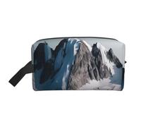 Melting Snow Mountain Printing Portable Makeup Bag for Women Girl Large Capacity Travel Cosmetic Bag Makeup Pouch Organizer with Handle
