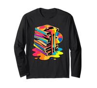 Melting VHS Stack Color CD Retro Media Nostalgia Analog Long Sleeve T-Shirt