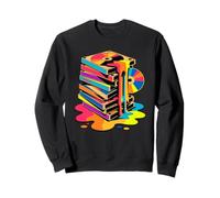 Melting VHS Stack Color CD Retro Media Nostalgia Analog Sweatshirt