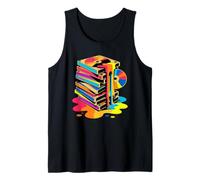 Melting VHS Stack Color CD Retro Media Nostalgia Analog Tank Top
