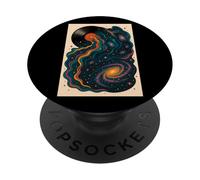 Melting Vinyl Record Cosmic Galaxy Retro Space Music PopSockets Adhesive PopGrip