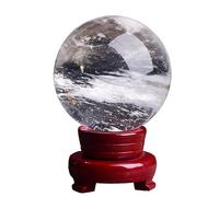 Melting White Crystal Ball Ornaments Rotating Base,27cm